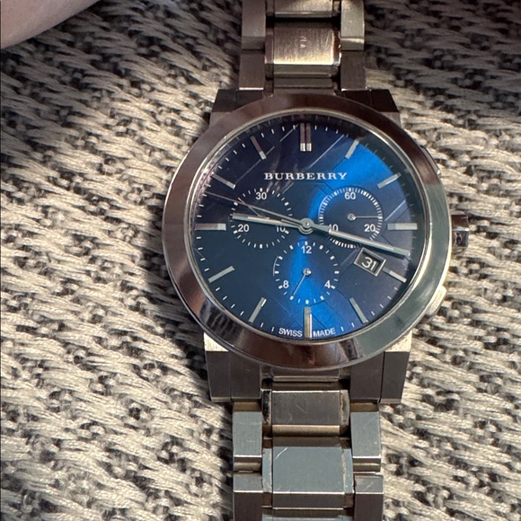 Burberry Silver Watch with Blue Face-BU9363 - Picture 11 of 14